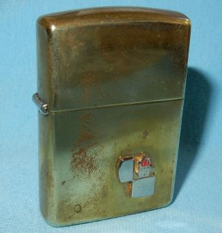Vintage Zippo 1932 - 1991 Solid Brrass Zippo Motif Cigarette Lighter