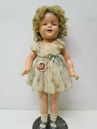Vintage 21 " Composition Ideal Shirley Temple Doll Tlc Fixer Upper