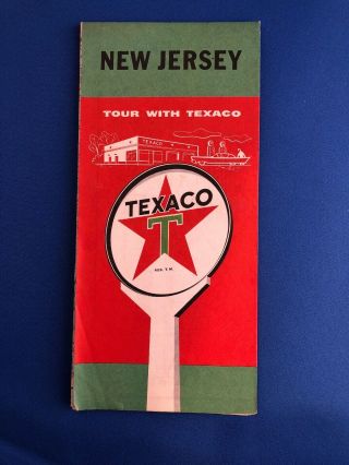 Vintage Road Map.  Jersey.  Tour With Texaco