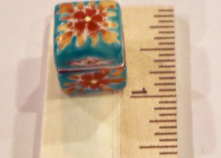 Antique Miniature Handpainted Porcelain Box For Dollhouse