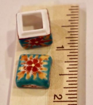 Antique Miniature Handpainted Porcelain Box For Dollhouse 2