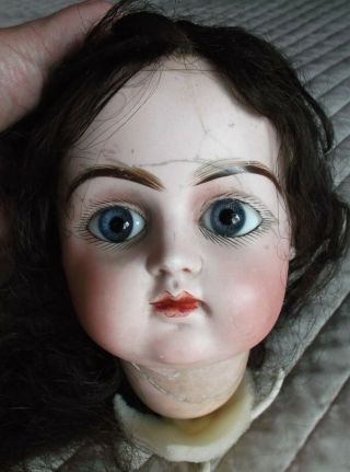 Pintel & Godchaux French Bisque Head Doll,  Closed Mouth,  Big Enamel Eyes
