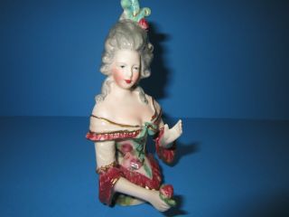 Antique Vtg Bisque Porcelain Marie Antoinette Arms Away Half Doll German? 5 "