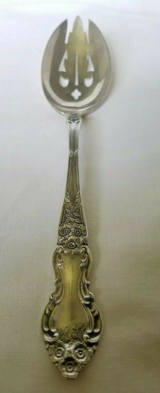 Vintage Watson Wallace Meadow Rose Sterling Silver 60.  9 Grams Pierced Spoon