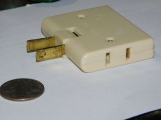 Vintage Art Deco Ge Prong Triple 3 Outlet Plug Adapter 125v Folds Travel 2