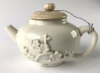 Uncommon 18th Century Blanc De Chine Dehua Chinese Porcelain Teapot