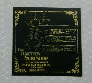 The Junction Surf Shop - Bondi.  Vintage 1980,  S Surfing Sticker