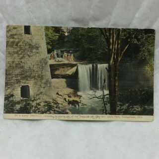 Vintage Postcard Old Mill Idora Park Youngstown Ohio Scene