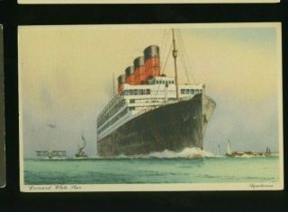 Rms Aquitania - Cunard White Star Line - Vintage Ship / Oceanliner Postcard