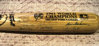 1961 World Champions York Yankees Team Signed Bat 26 Autos W/ Berra & Houk