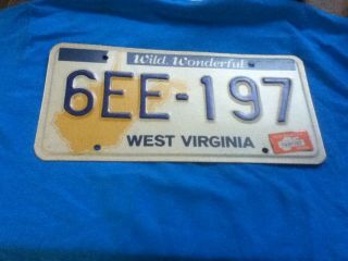 License Plate West Virginia Wv 6ee 197 Wild Wonderful 1985 Vintage Rustic Usa