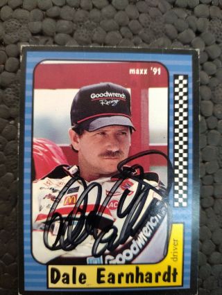 Vintage Dale Earnhardt Signed/autographed 1991 Maxx Racing Card - Nascar Hero