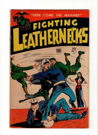 Fighting Leathernecks 1 Fn - 5.  5 Vintage Toby Press Military War Golden Age 10c