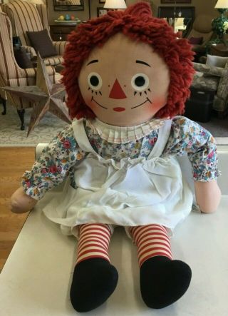 Vintage Knickerbocker Toys Raggedy Ann Doll - Large 24 Inch Size