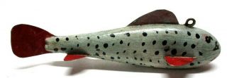 1940 Spotted Trout Age Folk Art Fish Spearing Decoy Ice Fishing