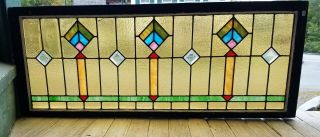 Antique Arts And Crafts Stained Glass Window