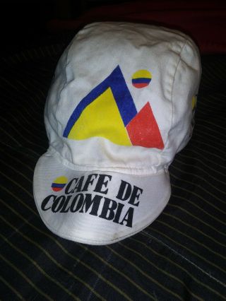 Cafe De Colombia Vintage Team Cycling Cap - Made In Columbia 100 Percent Cotton
