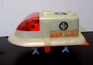 Vintage Plastic Battery Operated M.  S.  8 Moon Scout Space Ship,  Hong Kong