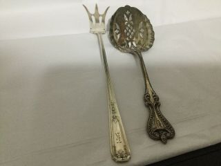 Vintage Sterling Silver Antique Spoon And Fork