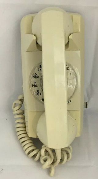 Vintage 1979 Gte Automatic Electric Beige Cream Rotary Dial Phone Wall Mount