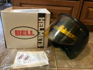 Vtg Bell Mag 3 Open Faced Helmet/super Seer Tinted Visor Box/paper 1980