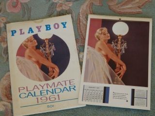 Vtg1961 Playboy Playmate Wall Calendar W/cover Stella Stevens
