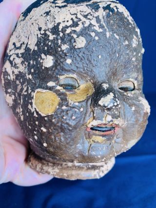 Halloween - Creepy - Haunted - Zombie Doll Eyes - Teeth - Cracked Skull - Barn Find Antique