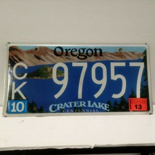 Oregon Matching Pair License Plates Crater Lake Centennial Ck 97957 Shape