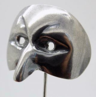 Vintage Solid Silver Italian Made Phantom Of The Opera Mask Hallmarked Brooch