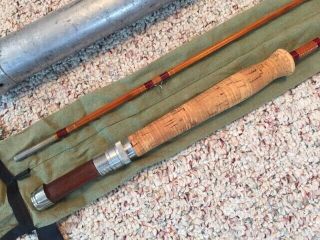 Paul.  H.  Young - Detroit,  Mich - vintage 8 - 1/2 ' - 2 - piece - 6 - wt bamboo fly rod 2
