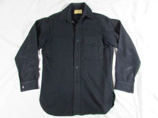 Vtg 30s 40s Ww2 Us Navy 1 Pocket Cpo Shirt Wwii Western Style Wool Rare