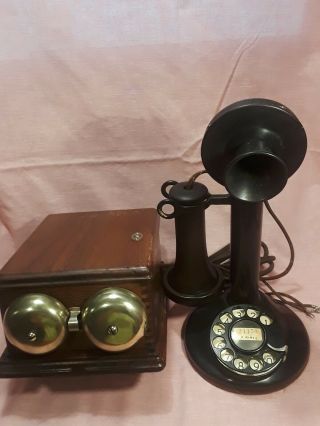 Rare Western Electric 2 Ab Candlestick Antique,  Vintage Telephone & Ringer Box