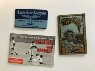 Vintage Major League Baseball Schedule Booklets