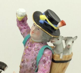 Antique Meissen Kaendler Figurine Tailor on Goat マイセン мейсенский AF Restoration 2