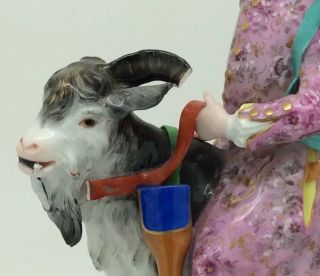 Antique Meissen Kaendler Figurine Tailor on Goat マイセン мейсенский AF Restoration 3
