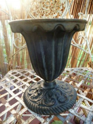 Antique Rare Vintage Small Table French Cast Iron Planter Urn