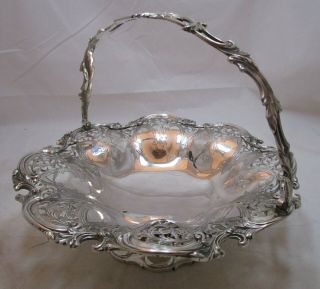 Good Antique Victorian Sterling Silver Pierced Basket,  1867,  Barnards,  671g