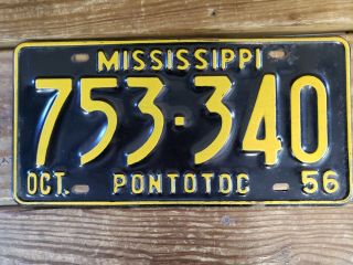 Vintage Antique Pontotoc Mississippi Car Tag
