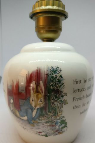 Vintage Wedgwood Porcelain Peter Rabbit Beatrix Potter Lamp Nu