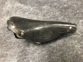 Vintage Ideale 39 Leather Bicycle Saddle Black - Made In France