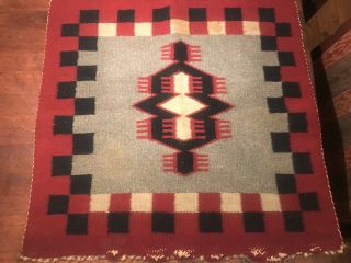 Antique Vintage Old Navajo Saddle Blanket Rug Native American