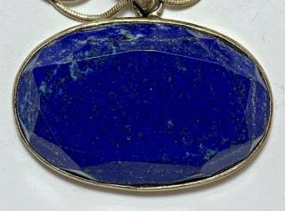 Antique Vintage Silver Amulet With Lapis Lazuli Stone