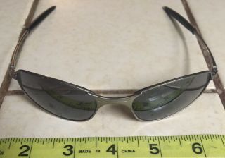 Vintage Oakley Gun Metal Gray Oval Sunglasses Metal Sz.  55 - 18 - 130 98991
