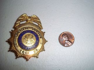 Vintage Obsolete Special Police York County Pa Badge