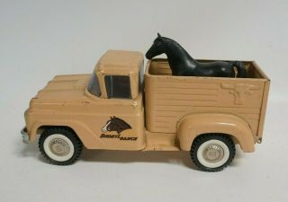 Vintage 1950s Buddy L Ranch Livestock Pressed Steel Toy Truck With Horse A114