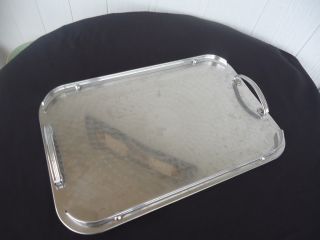Vintage Ranleigh Chrome Stainless Steel Art Deco Serving Tray Cocktails