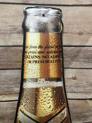 Large Vintage Miller High Life Draft Beer Bottle Shaped Metal Tin Sign 29 x 8.  5 3