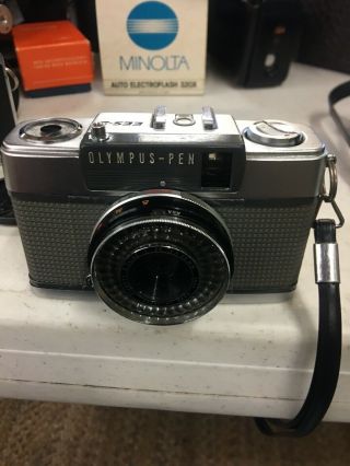 Vintage Olympus - Pen Ees - 2 Camera With Case