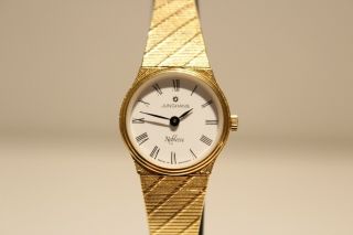 Vintage Germany Gold Plated Ladies Quartz Watch " Junghans " Noblesse