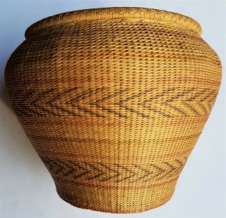 1885 - 1895 Fine Woven Antique Apache Basket/small North West Native American Urn